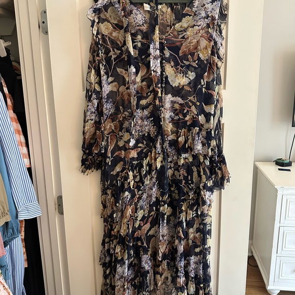 Zimmermann Dresses & Skirts - Zimmermann Long Sleeve Dress in Black and Cream Floral